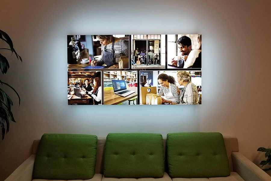 Backlit Acrylic Print Wall Display for Microsoft